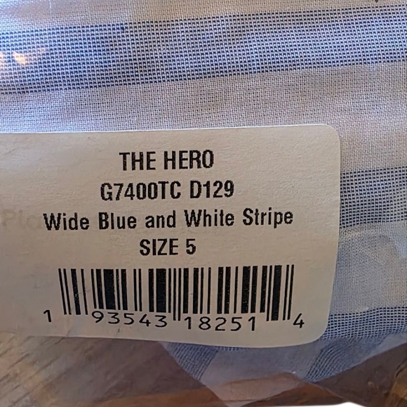 NWOT Grayson The Hero Wide Blue & White Striped Buttondown Shirt Size 5 Grayson - Picture 7 of 7